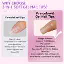 SXVME Gel Nail Tips Square Medium Short,Nude Press on Nails Medium Pre-Colored Natural Nail Tips,Soft Acrylic Nails with Primer Cover,Fake Nails False Nails 15 Sizes for DIY Nail Art