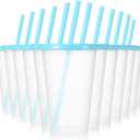 Mifoci 12 Pcs Plastic Tumbler with Lids and Straws Reusable Plastic Tumblers Bulk Mug Tumbler with Straw and Lid Tumbler Ice Cold Drinking Cup for Water Smoothie Birthday Party (Blue,16oz)