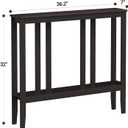 ELYKEN Bamboo 2-Tier Narrow Console Table, 36.2" Long Slim Sofa Table Behind Couch for Entryway, Hallway, Living Room, Brown