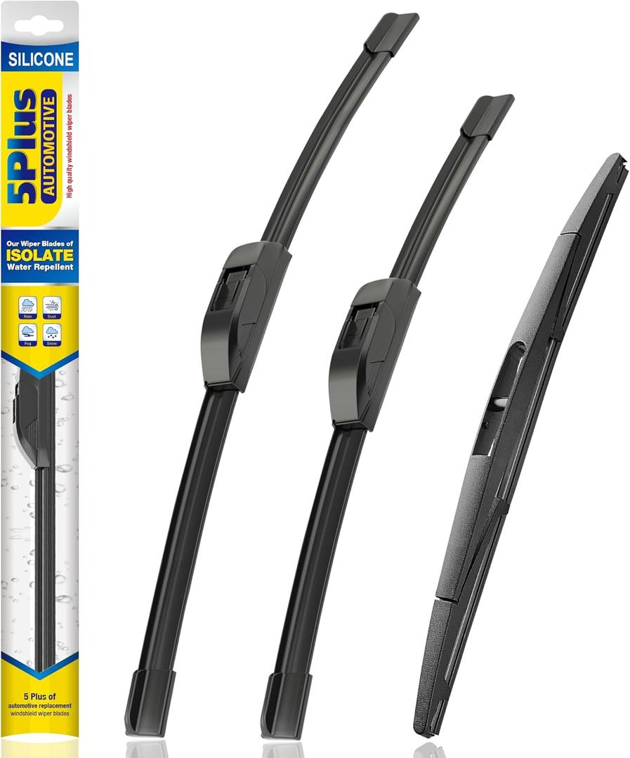 5 PLUS Silicone Windshield Wipers Replacement for 2017 2018 2019 2020 2021 2022 2023 2024 Nissan Armada Wiper Blades(Set of 3),Automotive Replacement Windshield Wiper Blades For My Car-24"/19"/12"