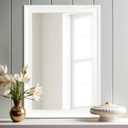 White Wood Mirror for Bathroom,Rectangle Rustic 24 x 36 inch Vanity Mirror for Wall,Wooden Wall-Mounted Hanging Mirror for Entryway,Bedroom or Living Room