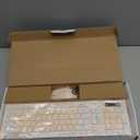 Wireless Keyboard and Mouse Combo, Full-Sized Wireless Keyboard and Adjustable DPI Mouse, 2.4GHz USB Receiver, Keyboard and Mouse for PC, Windows, Desktop, Laptop (Latte Color)