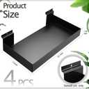 4 Pack Slatwall Shelves, 15.7 x 7.9 Inch Metal Rectangular Slatwall Shelf Organizer Hanging Panel Accessories for Garage Store Room Office Storage Boutiques Retail Display(Black)
