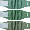 Wegreeco Washable Male Dog Belly Band (Stylish Pattern)- Pack of 3 - Male Dog Belly Wrap, Dog Diapers Male (Green Series, Large)