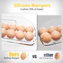 SMRCAD Egg Holder for Fridge, Automatic Steady Rolling Egg Container with Soft Bumpers & Handle for Refrigerator, Stackable Fridge Organizers and Storage with Lid, 2 Tier Holder 24 Eggs