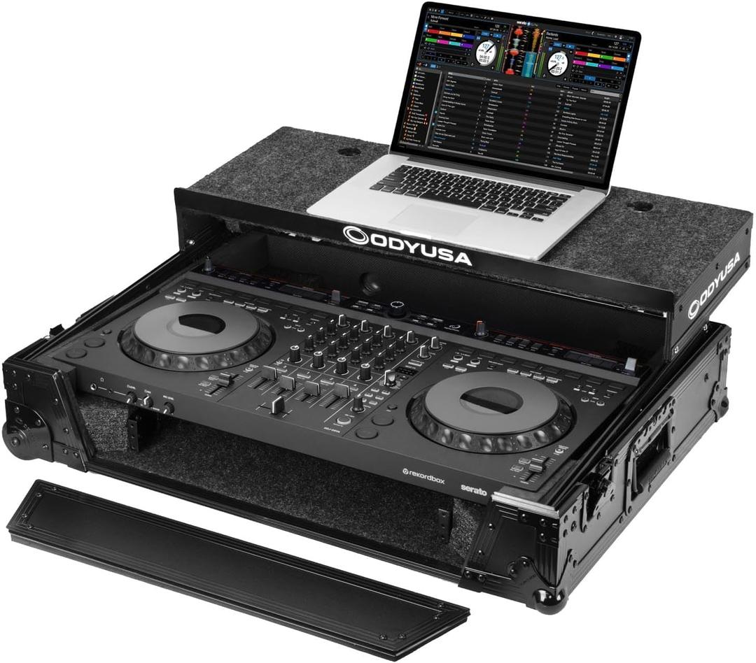 Odyssey FZGSDDJGRV6BL1UCW AlphaTheta DDJ-GRV6 1U Case in Black with Patented Glide Platform and Corner Wheels