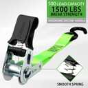 XSTRAP STANDARD Ratchet Tie Down Straps 4Pk 15Ft 1500Lb Break Strength, Cargo Straps for Moving Appliances, Lawn Equipment, Motorcycle, Includes 2 Bungee Cord