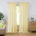 ZJDECOR Shabby Chic Yellow Ruffled Curtains 84 Inches Long, Rustic Buffalo Plaid Crinkled Not-See-Through Sheer Drapes, Farmhouse Window Treatment for Bedrooms Living Room, Rod Pockets,40"x84", Pack of 2