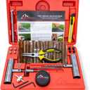 Tire Repair Kit by Boulder Tools - Heavy Duty Plug Kit for Cars, Trucks, Motorcycles, ATVs - Complete Flat Fix Automotive Tools Set with Storage Case, Valve Tool, Pliers, and Repair Plugs