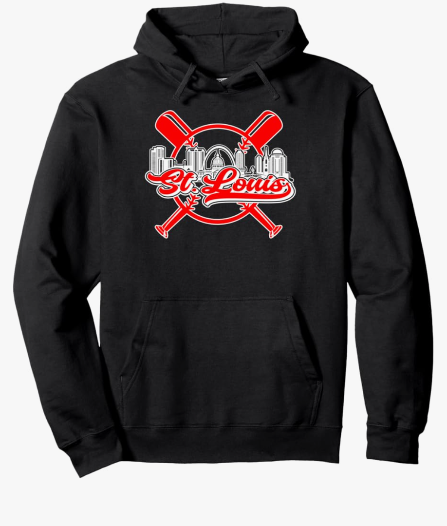 Vintage St. Louis Baseball Pullover Hoodie size medium grey