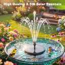 AISITIN 3.5W Solar Fountain Pump Built-in 1500mAh Battery, Bird Bath Fountain with 6 Nozzles, Solar Floating Water Pump for Bird Bath, Fish Tank, Pond, Pool, Garden and Outdoor