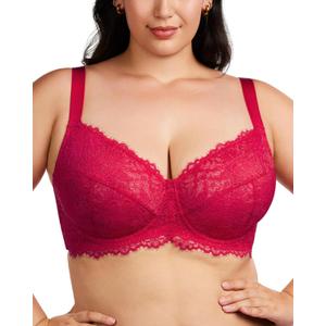 HSIA Minimizer Bra for Women - Plus Size Full Coverage Lace Bra with Underwire, Non Padded, 36G