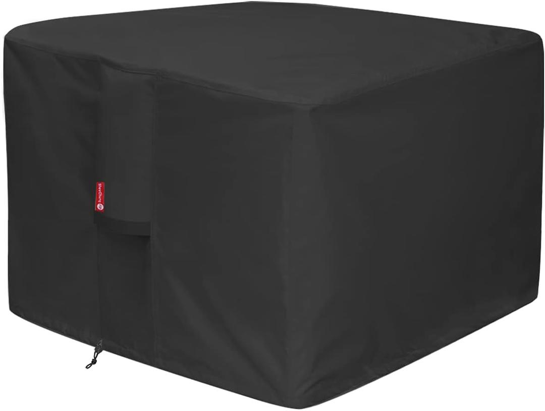 SheeChung Fire Pit Cover Suqare-Waterproof 600D Heavy Duty Square Patio Fire Pit Table Cover Black (Square - 28"L x 28"W x 25"H)-Fits 24-28 inch Fire Pit Table Cover