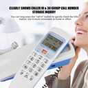 Corded Phone, /DTMF Caller ID Telephone Wall-Mounted Fixed Corded Phone Desk Put Landline Fashion Extension Telephone for Home (White)