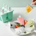 2 x Popsicle MoldPopsicle Maker Popsicle Molds 6 Pieces Silicone Ice Pop Molds BPA Free Popsicle Mold Reusable Easy Release Ice Pop Make (Green)