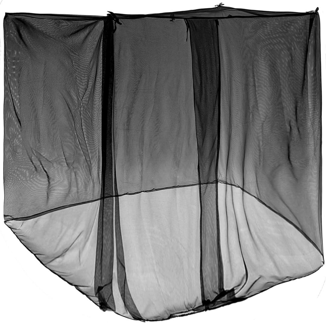 4 Corners Mosquito Net for Mosquiteros para Camas Bed Canopies Netting Bed Drapes Rectangular Mosquito Mesh for Camping Home Outdoor Travel Dormitory(Black,L79 X W47 X H59 Inch)