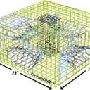 Florida Large Blue Crab Trap – 11 x 24 x 24 Recreational Blue Crab Pot – Four-Throat Saltwater Crab Trap – Heavy Duty PVC Coated Wire Fishing Trap