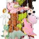 GUIGUZI Cuddly Toy Storage Organiser, Wooden Corner Stuffed Toy Shelf, Nursery Hanging Toy Organiser for Plush Toys and Teddy Bears