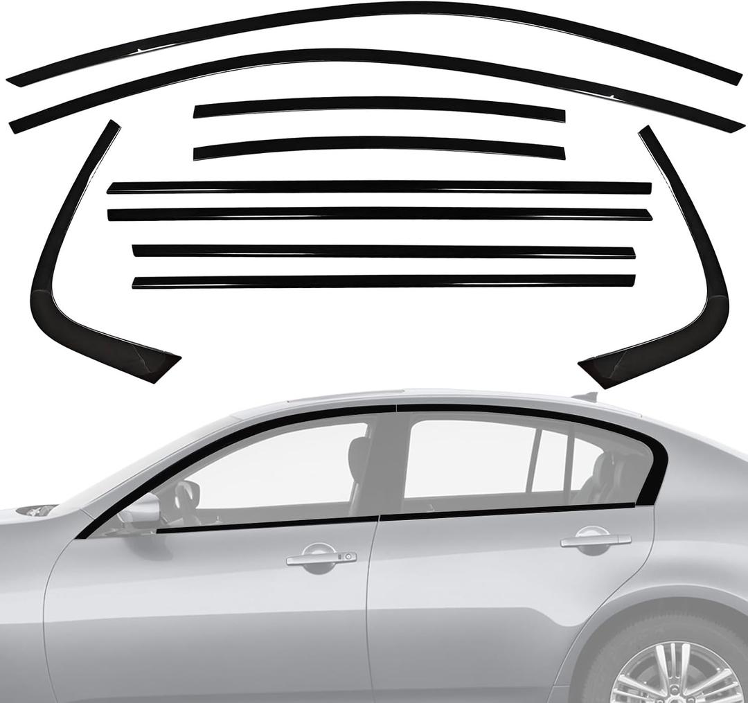 Stainless Steel Window Trim Chrome Delete for Infiniti G37 Sedan 2007-2015 Black Window Trim Blackout Kit