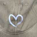 Washed Vintage Heart Baseball Cap Men Women Outdoor Sun Hat Summer UV Protection Duckbill Multiple Colors Khaki