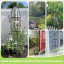 100% Metal Obelisk Trellis for Climbing Plants Outdoor - Heavy Duty Stone Coated Steel Garden Arch Trellis - Tall Sturdy Rustproof Vertical Plant Support for Climbing Vine Vegetables Flowers