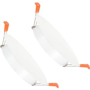 PATIKIL 165mm / 6.5" Diameter Metal Ceiling Hole Cover Plate, 2 Pcs Downlight Hole Trim Wall Mount Decorative Cap Access Panel for 4.9-6.3inch Round Ceiling and Wall Openings, Matte White