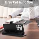 Zouzt for iPhone 16 Pro Max 6.9 Inch Genuine Leather Wallet Case with Card Holder, Compatible with MagSafe Magnetic Wireless Charging Flip Folio Cover Women Men for iPhone 16 Pro Max - Black