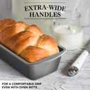 Tiawudi Extra Large Bread Pan, 13" x 5" Long Loaf Pan, Nonstick Baking Pan, Rectangular Loaf Tin, Set of 2 (Gray)