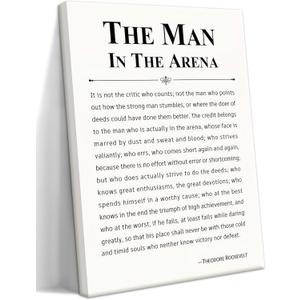 Framed Motivational Wall Decor for Men, The Man in The Arena Office Inspirational Wall Art, Positive Quotes Pictures, Spiritual Canvas Prints, Faith Based Gifts for Living Room, Bedroom 12x16 inch Framed Motivational Wall Decor for Men, The Man in The Arena Office Inspirational Wall Art, Positive Quotes Pictures, Spiritual Canvas Prints, Faith Based Gifts for Living Room, Bedroom 12x16 inch