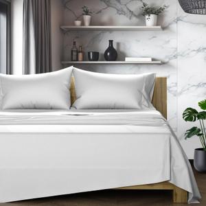 TEXAS LINEN CO. 100% Egyptian Cotton Sheets King Size Set - 1200 Thread Count Egyptian Cotton Luxury Sheets King Size, 17" Deep Pocket, Soft, Cooling Sateen Hotel Quality Bedding Set - Light Grey