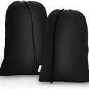 2 x 2 Pack Heavy Duty Large Laundry Bag 28x45 inch Extra Hamper Bag Dirty Clothes Organizer Drawstring Cloth Laundry Bag for Travel Camp Home College Dorm Drying Do Not Exceed 176 Black