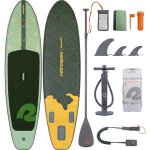 Retrospec Weekender Inflatable Stand Up Paddle Board Includes Paddle, Pump, and Accessories 106 Lightweight iSUP, Puncture Resistant Inflatable Paddle Board for Adults