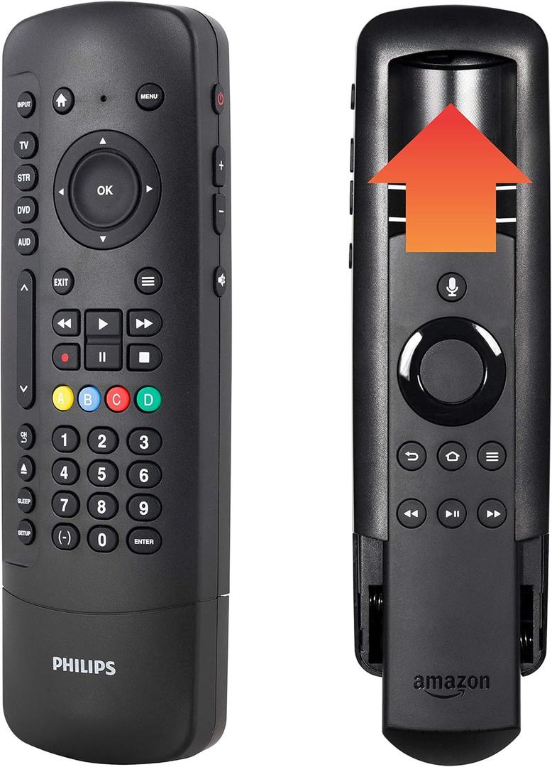 Philips Universal Companion Remote Control for Samsung, Vizio, LG, Sony, Roku, Apple TV, RCA, Panasonic, Smart TVs, Streaming Players, Blu-ray, DVD, 4 Device, Flip & Slide Fire TV, Black, SRP2024A/27