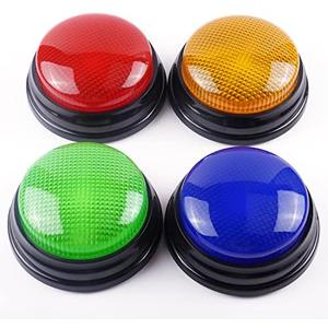BEAN LIEVE 4-Pack Game Buzzers - Family feud Buzzer with Lights and Sounds, Answer Buzzers for Classroom, Quizzes Party, Buzzer for Game Show for Kids, Adults and Teacher Supplies