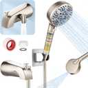 Bathtub Faucet with Filtered Handheld Shower Head, 6 Spray Modes from Rain to Powder, Tub Spout with Diverter,79" Extra Long Hose, High Pressure Bath Tub Faucet with Sprayer Attachment(Brushed Nickel)
