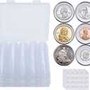 240 pcs 30mm Coin Capsules Coin Holders for Collectors, with Foam Gasket and Plastic Storage Organizer Box, 6 Sizes (17.9/19.1/21.2/24.3/26.5/30mm) Coin Case for Coin Collection Supplies (White)