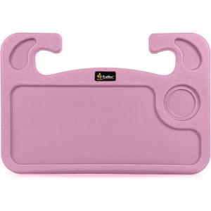 EcoNour 2 in 1 Car Steering Wheel Desk | Steering Wheel Tray for Laptop and Food | Pink Table Tray for Eating with Drinks Holder | Car Accessories