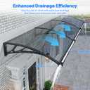 Awning for Door Entrance 32x60 Inch, Polycarbonate Canopy Front Door Awnings Exterior with Separate Drainage, All-Weather UV, Rain & Snow Protection for Porch, Patio, Window, or Deck