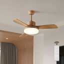 42 Inch Ceiling Fans with Lights, 3 Blades Modern Ceiling Fan with Remote Control, Solid Wood Fan with Light for Patios, Outdoor, Living Room, Dining Room, Bedroom