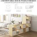 8 Cube Storage Organizer - Solid Wood Bookshelf with 4 Storage Bins, Cube Shelf with 2 Removable Back Panels, Vertical or Horizontal Bookcase, Open Book Shelf for Bedroom, Living Room, Office
