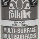 FolkArt Multi-Surface Metallic Paint in Assorted Colors (2 oz), Metallic Nickel (2 Fl Oz (Pack of 1))