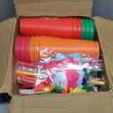 24 Sets End of the Year Gifts for Students - 24oz Summer Plastic Tumblers with Lids and Straws Bulk with Greeting Cards & Ribbons for Graduation, School Class Prizes, Beach Pool Party Favors
