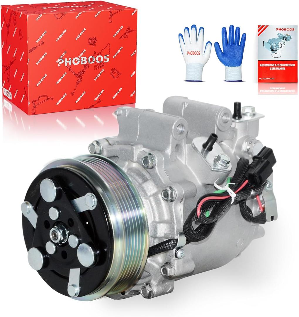 PHOBOOS A/C Compressor with Clutch Compatible with Acura ILX 2013-2015 2.0L & Honda Civic 2012-2015 1.8L, Fast Cooling, Low Noise, Easy Installation, Ref. CO-9779C