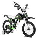 KEANO Motocross Style Kids Bike for Boys Girls Ages 4-7 Years, 16 Inch Bikes with Training Wheels and Number Plate, Toddler Bike Children Bicycles Green