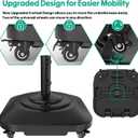 QZER Umbrella Base with 5 Wheels, Upgraded 145lb Umbrella Stand Base, Heavy Duty & Windproof, Fillable Umbrella Base Mobile Umbrella Outdoor for Patio, Deck, Poolside, Lawn, Fits Most Sized Umbrellas, Extra Large