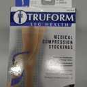 Truform 20-30 mmHg Compression Stockings for Men and Women, Thigh High Length, Dot-Top, Open Toe, Beige, X-Large