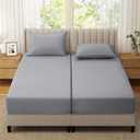 SiinvdaBZX 2-Pack Split King Fitted Sheets for Adjustable Bed, Ultra-Soft Microfiber Twin XL Sheets Fitted Mattress Cover, Fits 16" Deep Pocket - Breathable & Wrinkle Resistant (Light Gray)