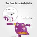 JOYSTAR 14" Balance Bike 3-6Y, Footrest & Doll Seat Adjustable Seat Purple