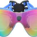 Swim Goggles for Men Women, Swimming Goggles with Adjustable Strap and Storage Box, Anti Fog Goggles for Adult (Blue)