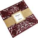 6.3 X 6.3 Inch 50PCS Blank Burgundy Laser Cut Wedding Invitations With Envelopes Kit And Gold Glitter Belly Band Wedding Invitation Cards For Wedding invite